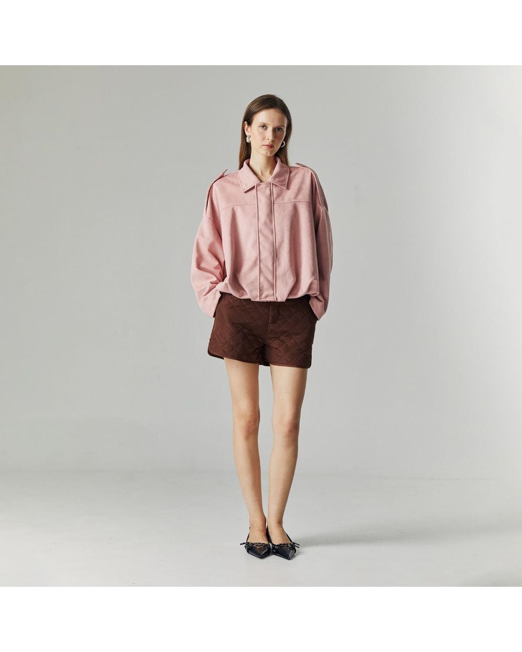 Ats the Label Brown Xean Quilted Shorts