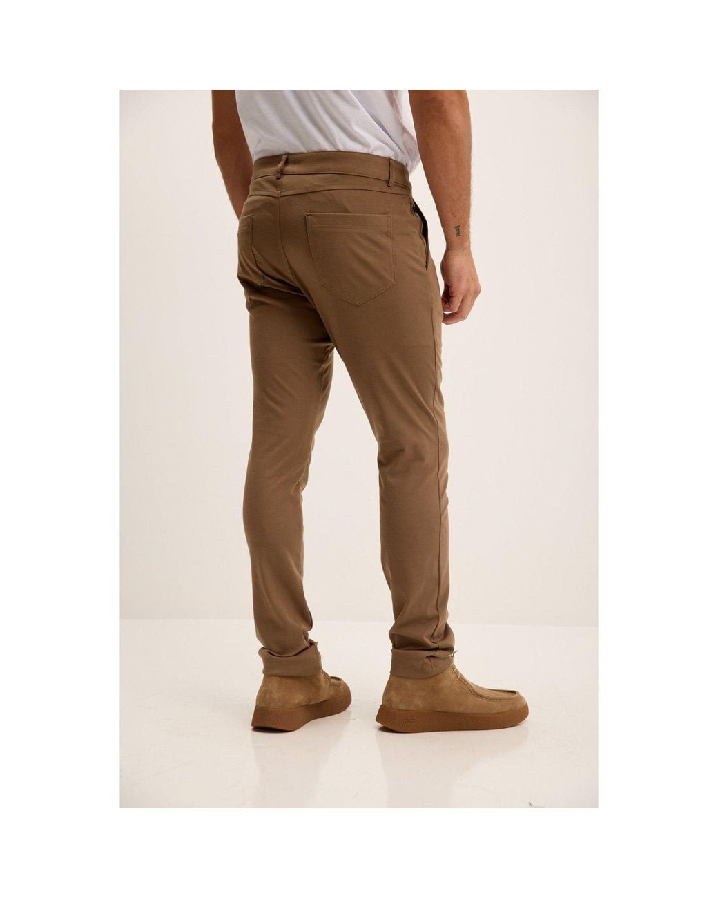 Ron Tomson Brown Neutrals Tapered Casual Wear Pants for men