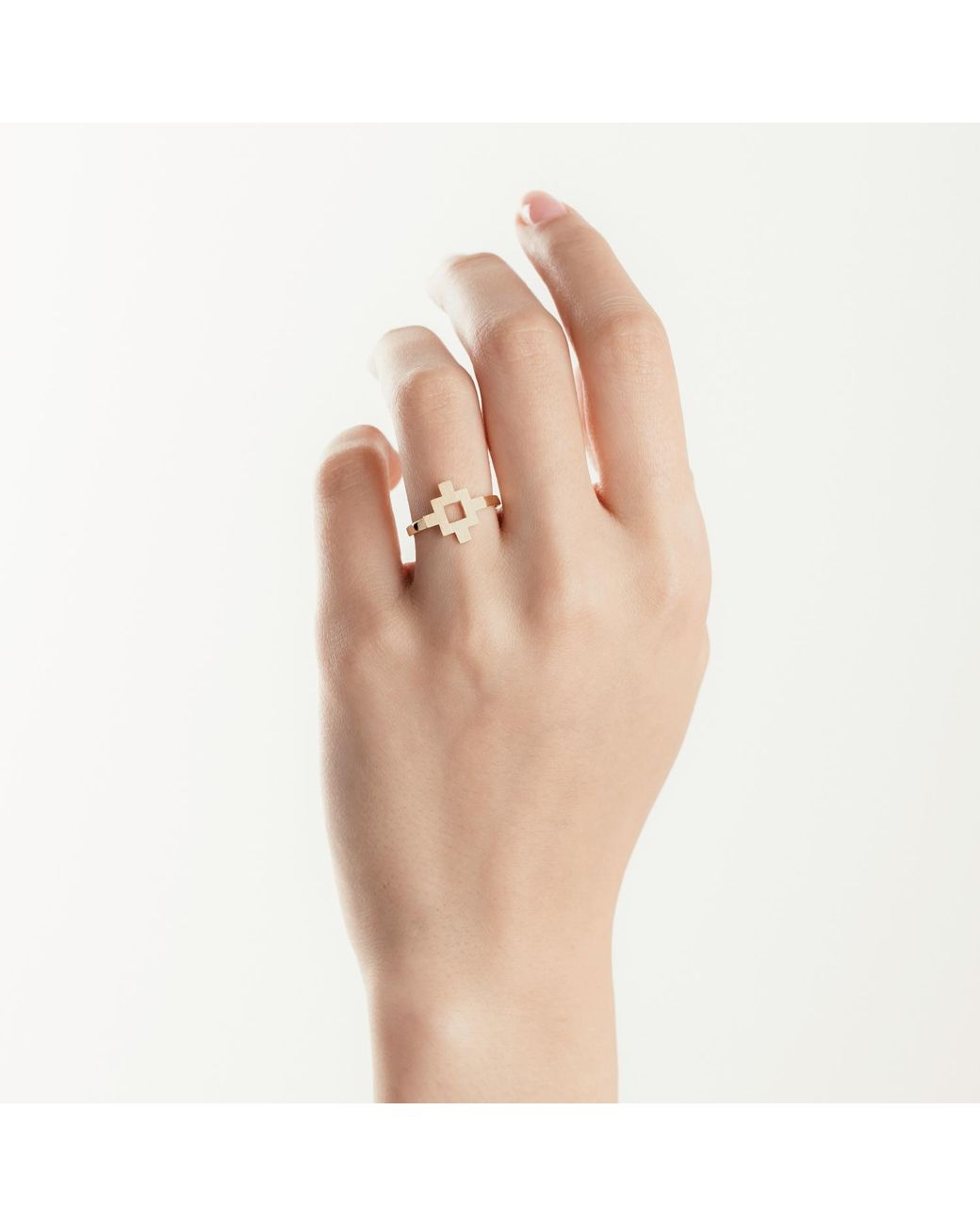 Sheida Farrokhi Metallic Minimal Flower Ring