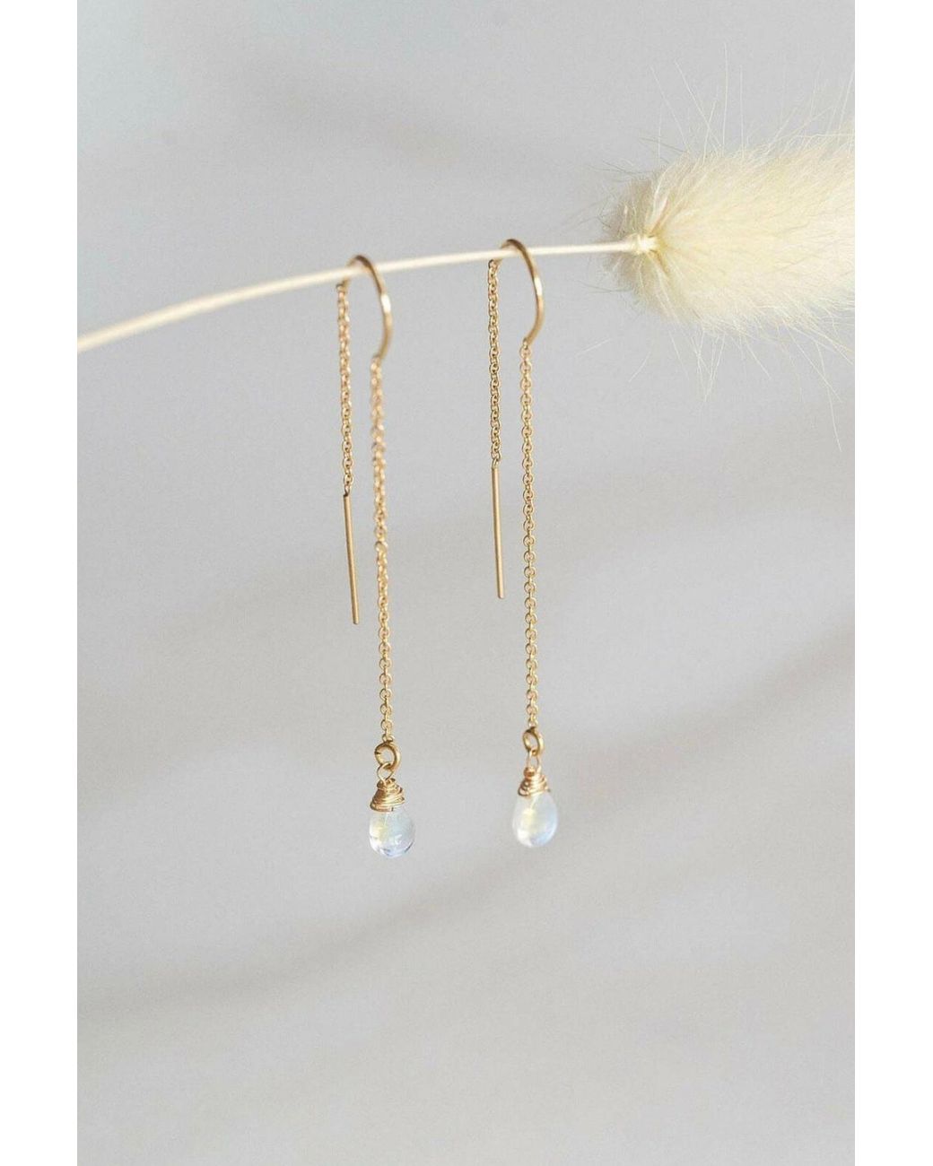 Katy Faye Metallic Neutrals Skye Moonstone Earrings