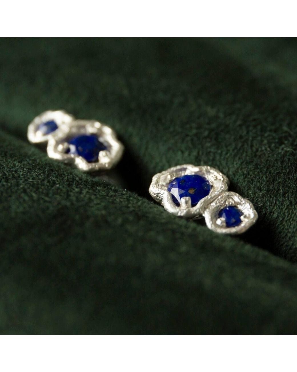 Claire Hill Designs Blue Lapis Lazuli Climber Stud Earrings