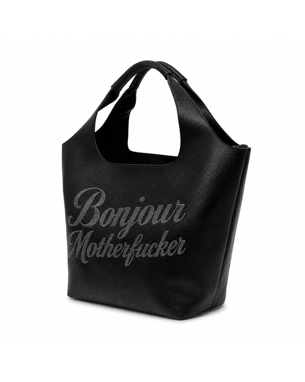 Lilly Loves Black Subtle Bonjour Motherfucker Shoulder Bag
