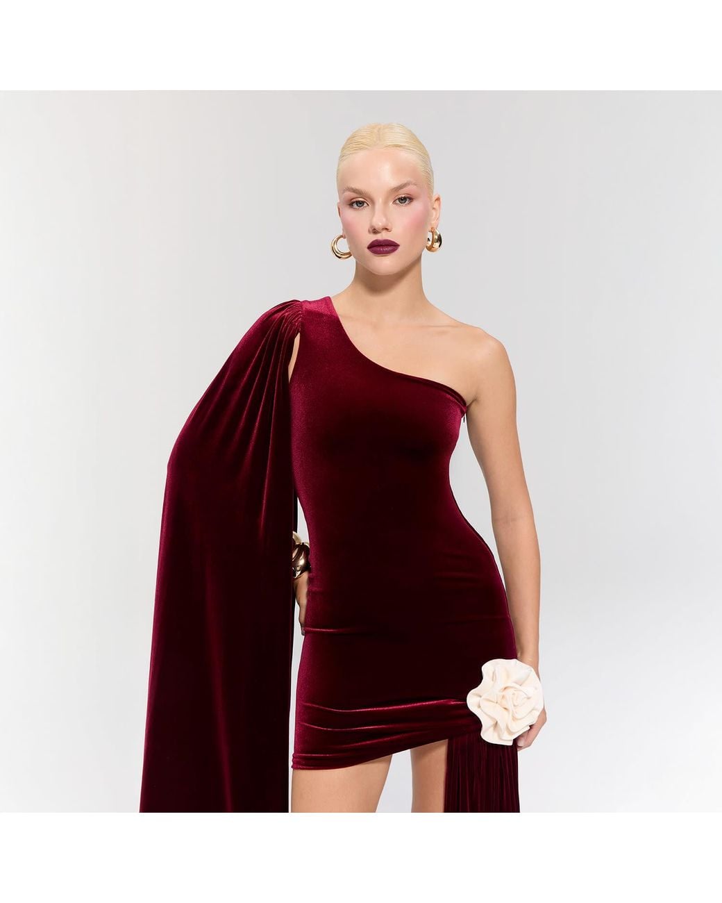 Nur Karaata Black Empress Burgundy Dress