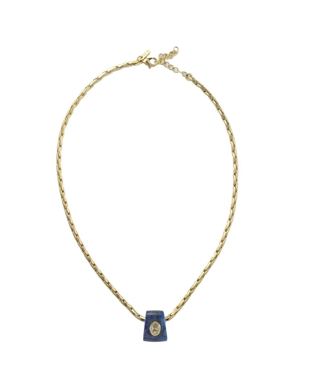 Hye Jane Jewelry Blue Bowie Lapis Gemstone Slider Necklace