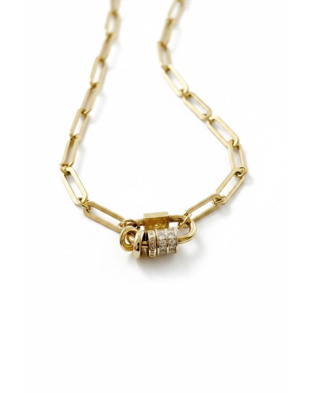 Vicky&Nico Metallic Carabiner With Rings Necklace