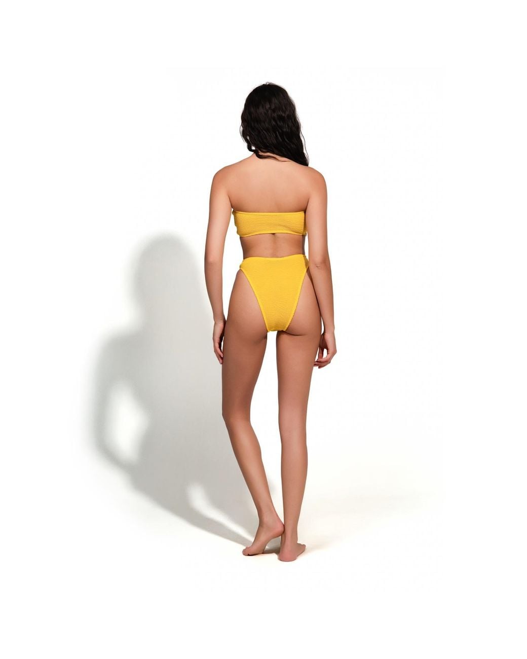 Maison Tangerine Yellow Santorini Crinkle Swimsuit Lemon Bikini