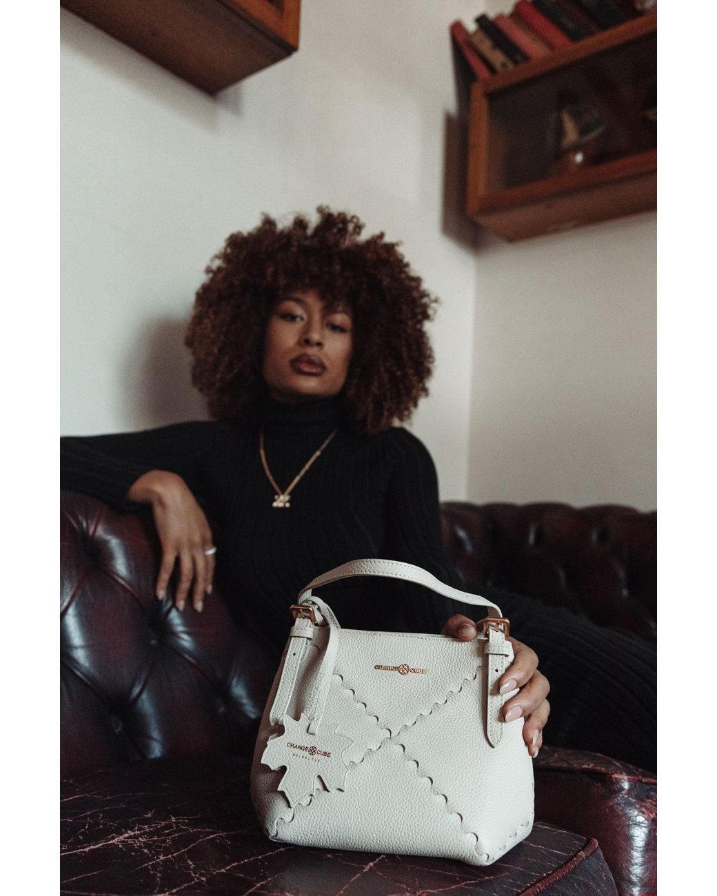 Orange Cube White Dusk Mosaic Mini Tote
