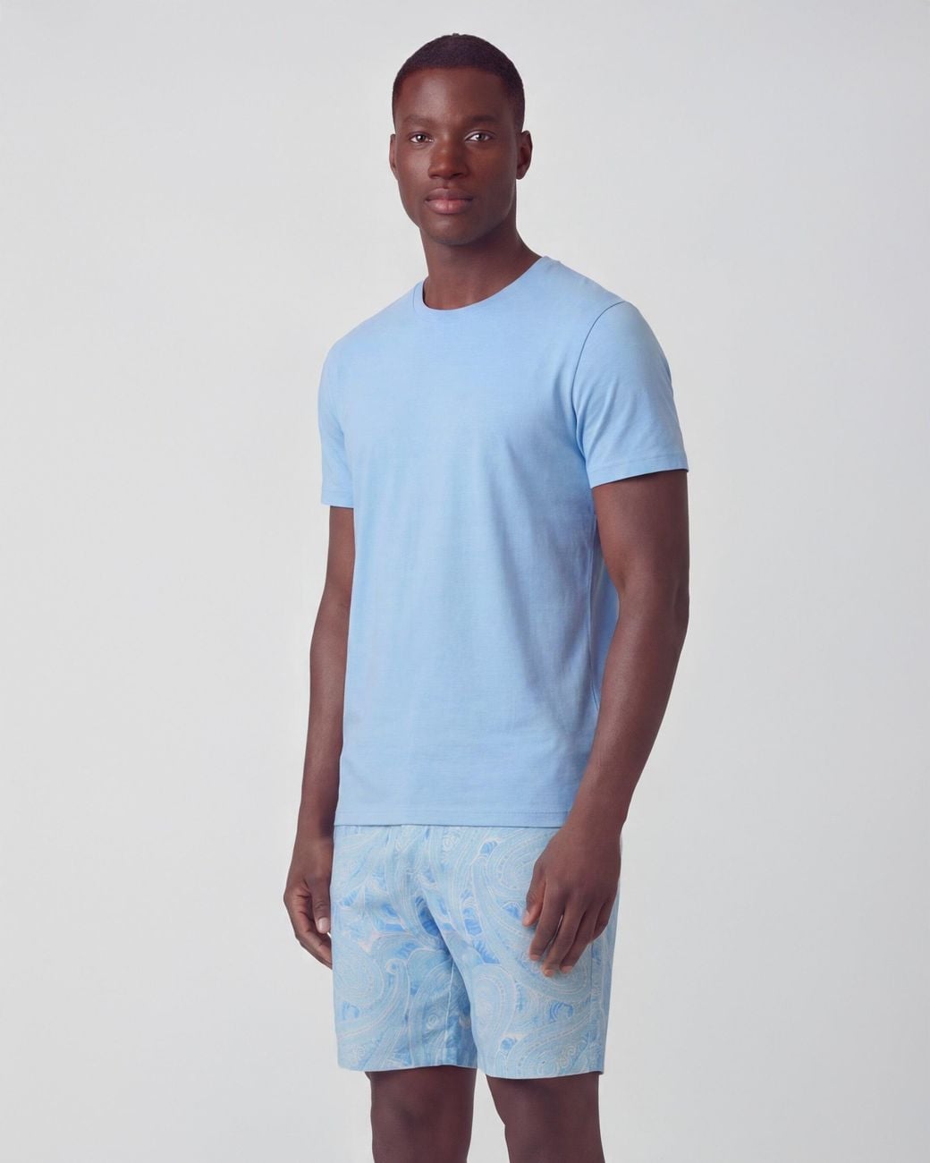 Lords of Harlech Blue Clyde Marakesh Paisley Flat Front Short for men
