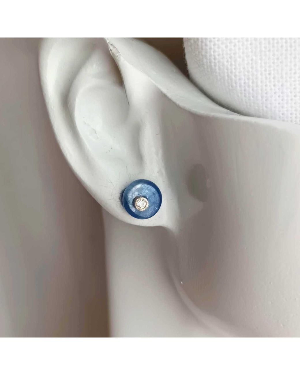 Lily Flo Jewellery Blue Kyanite Lab Grown Diamond Stud Earrings