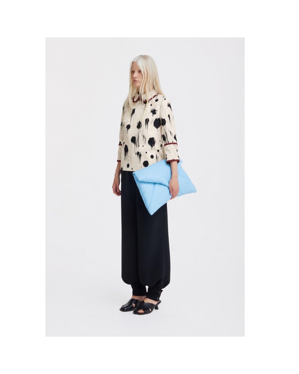 Julia Allert Natural Neutrals Ivory Polka Dot Blouse With Cuffs – Capsule Edition