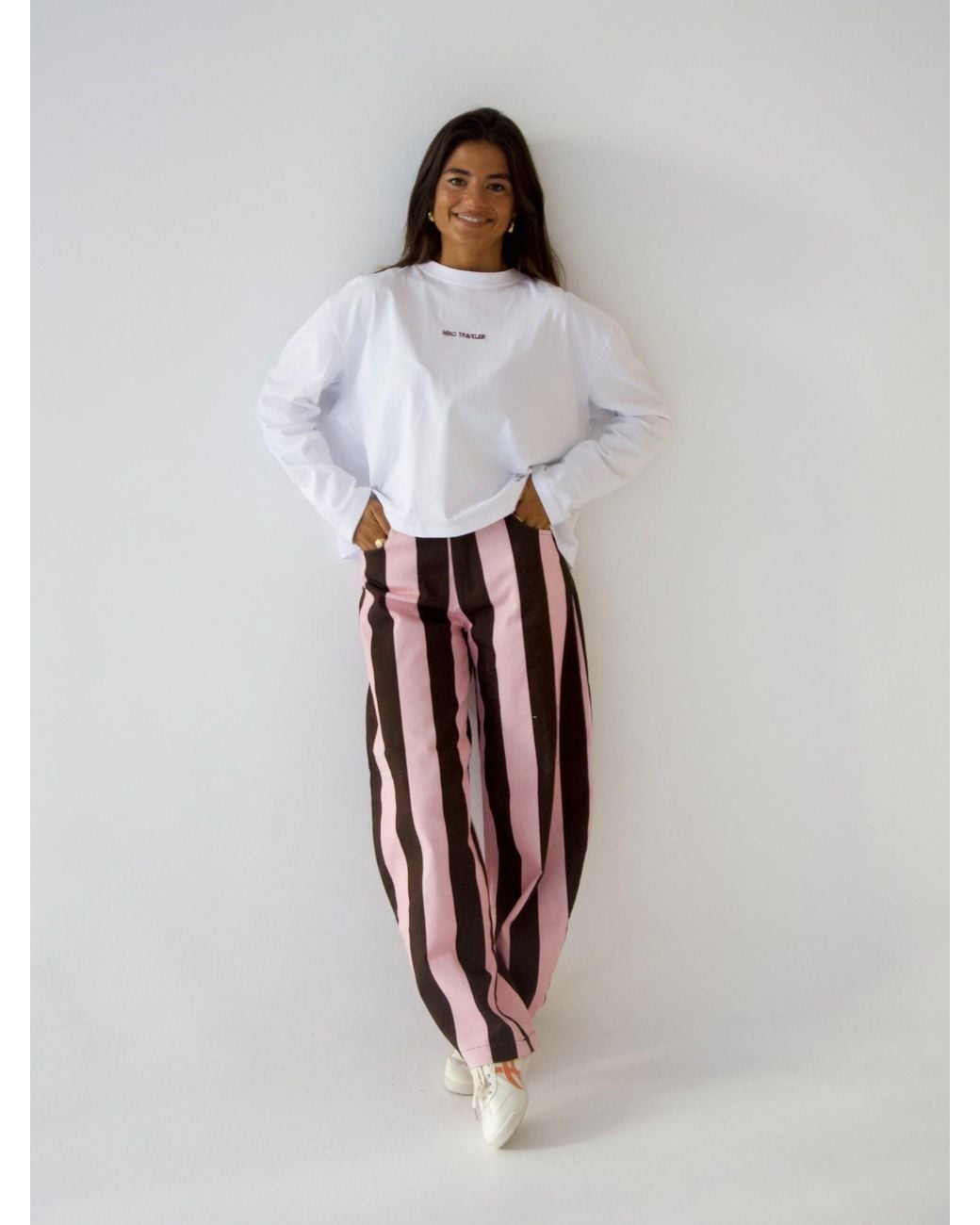Mind Traveler Red Striped Clarissa Balloon Jeans