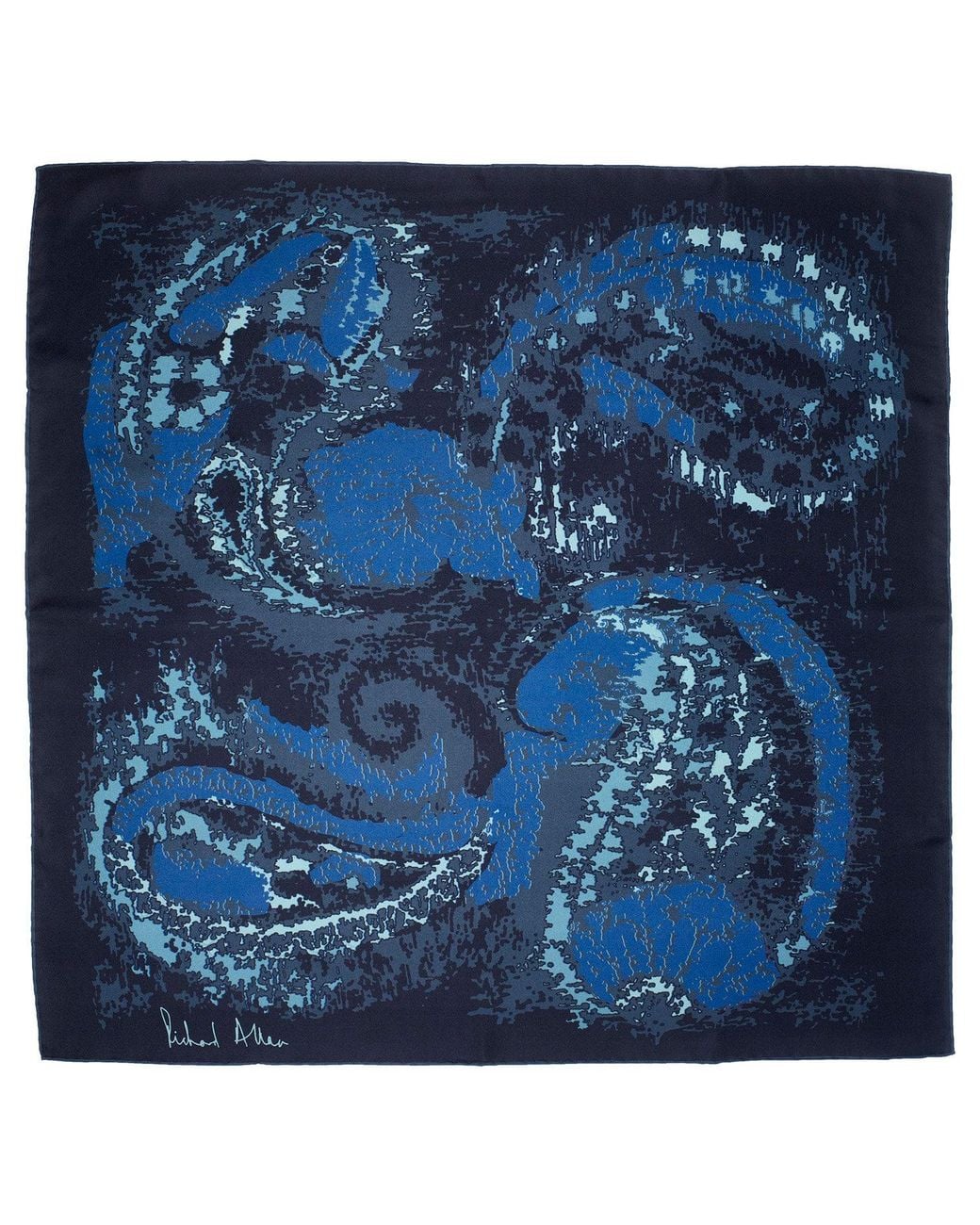 Richard Allan London Blue Illusion Silk Scarf