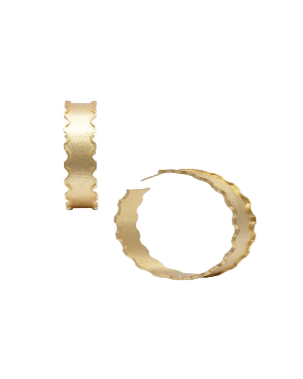 Saachi Metallic Large Scalloped Hoop Earrings