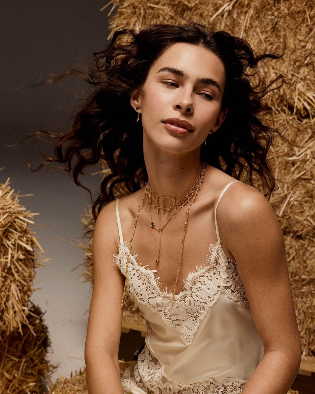 Stone Fruit Metallic Baby Bolo Necklace