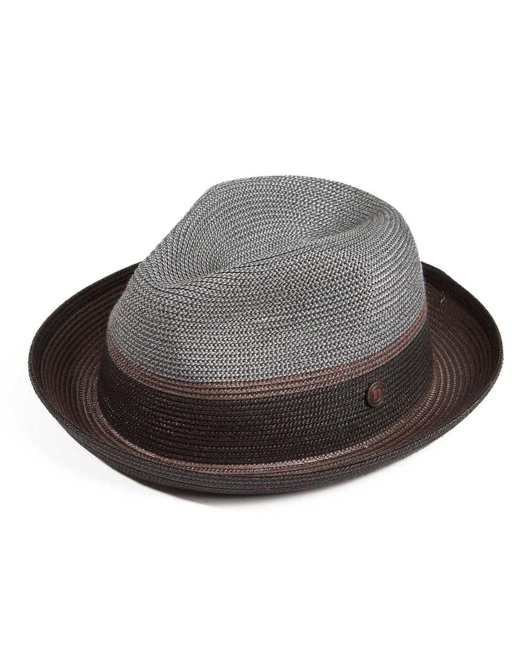 Dasmarca Hats Gray Dasmarca Verona Lightweight Summer Two Tone Straw Fedora Hat For And for men