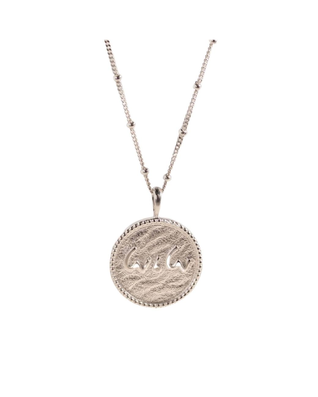 Claire Hill Designs Metallic Love Is Love Shorthand Coin Necklace