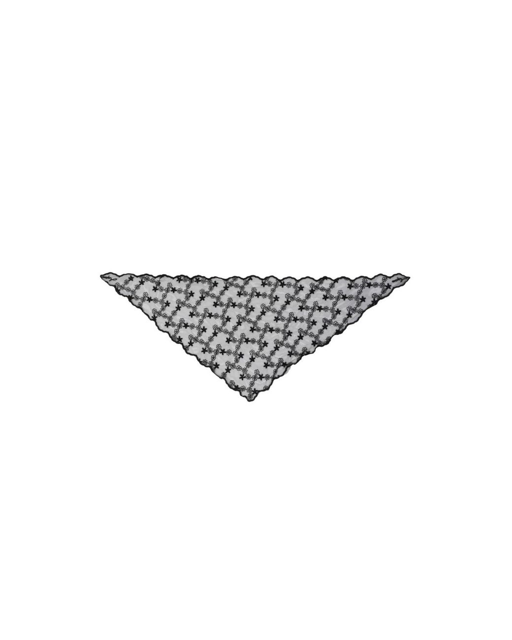 Saachi Black Embroidered Lace Bandana