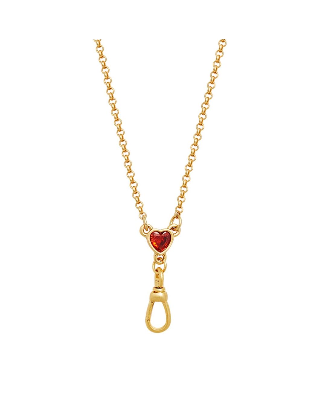 Fable England Metallic Love Heart Clasp Chain Necklace & Dove Heart Huggie Earrings Set
