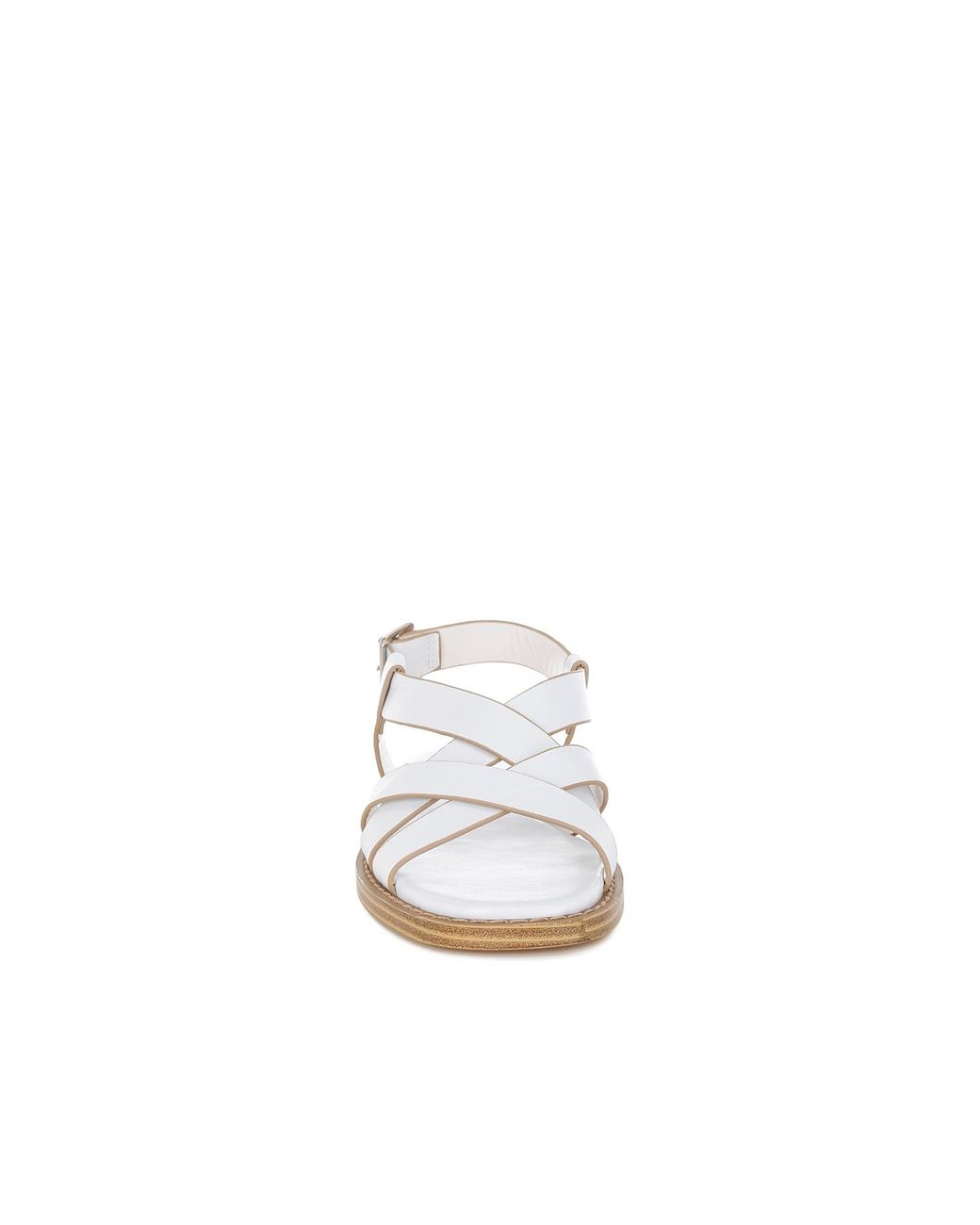 Rag & Co White Kapaka Real Leather Flat Gladiator Sandals