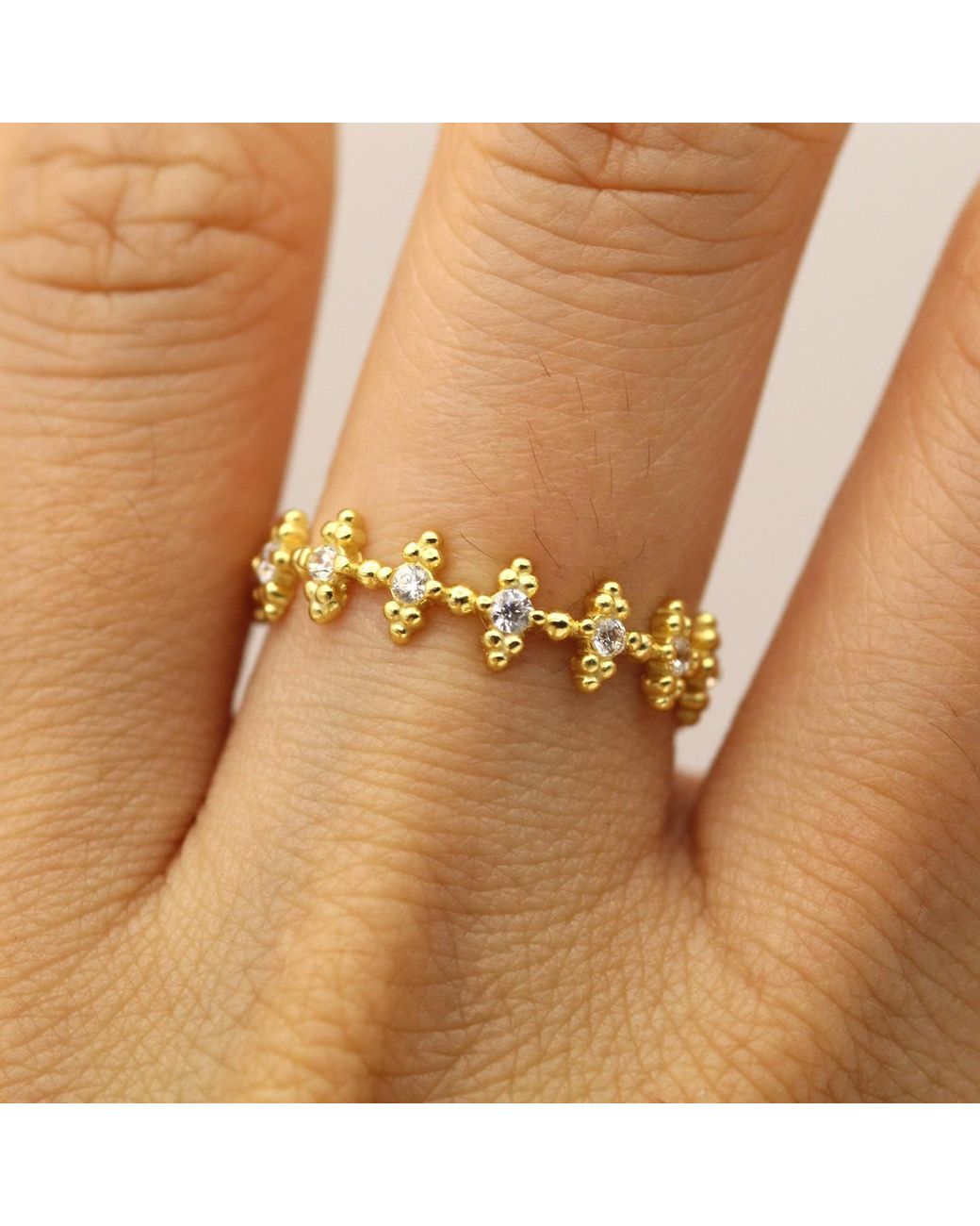 VicStoneNYC Fine Jewelry Metallic Art Deco Natural Diamond Eternity Solid Ring