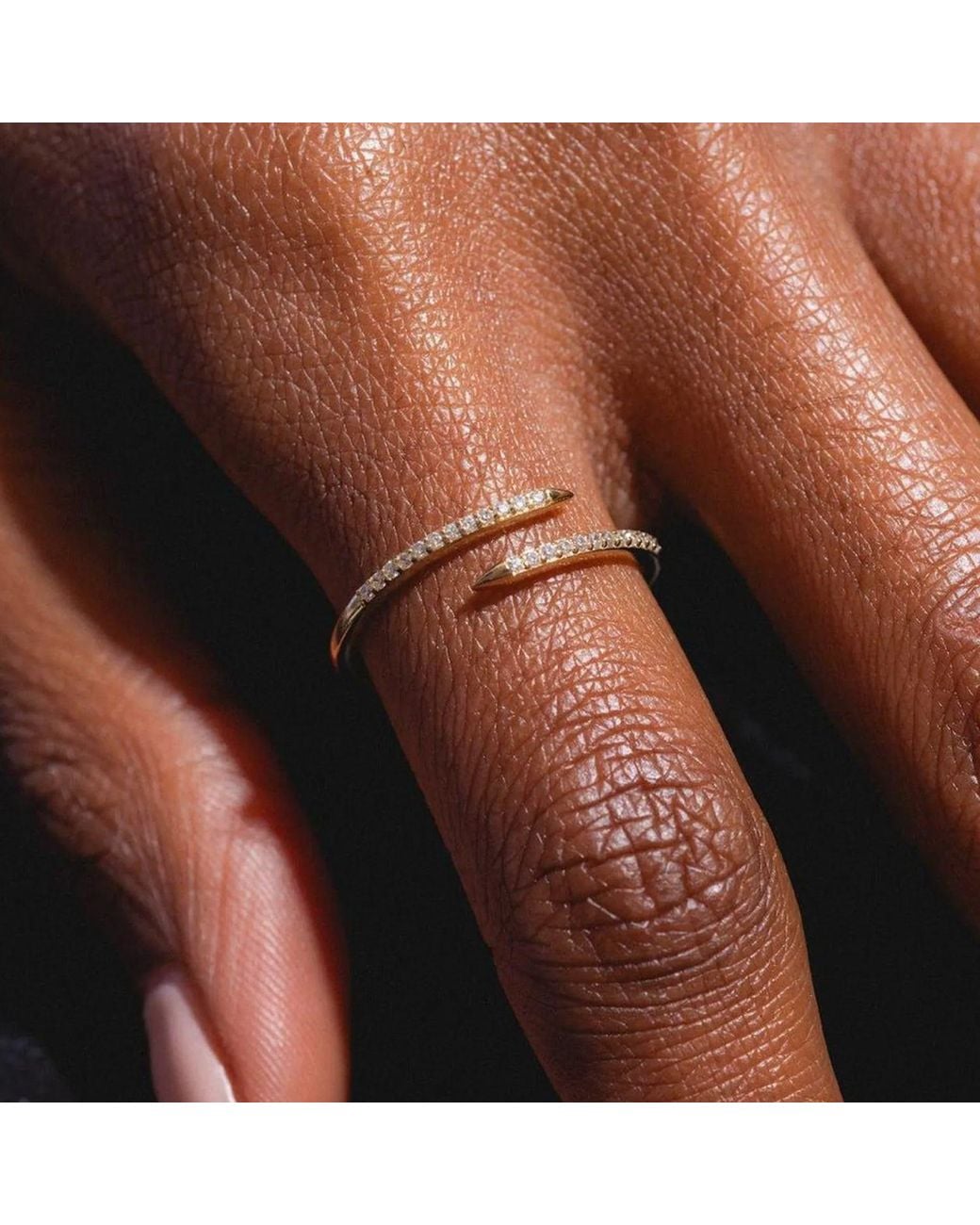 VicStoneNYC Fine Jewelry Metallic Rolling Diamond Open Cuff Ring – Solid
