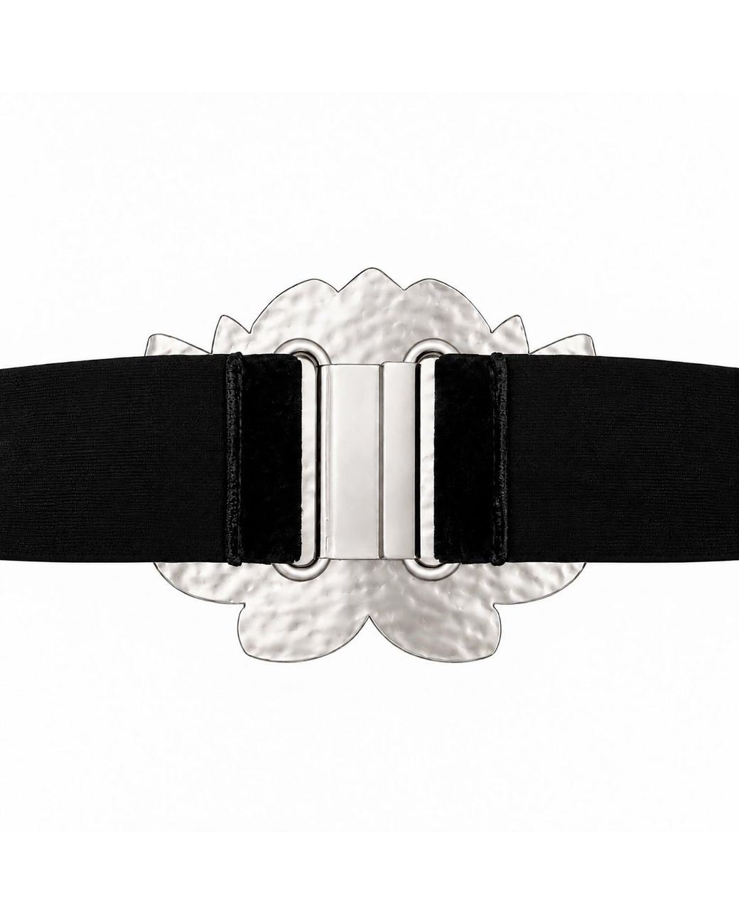 Rare Matters Jewelry Black Artisan Hammered Lotus Jewel Belt