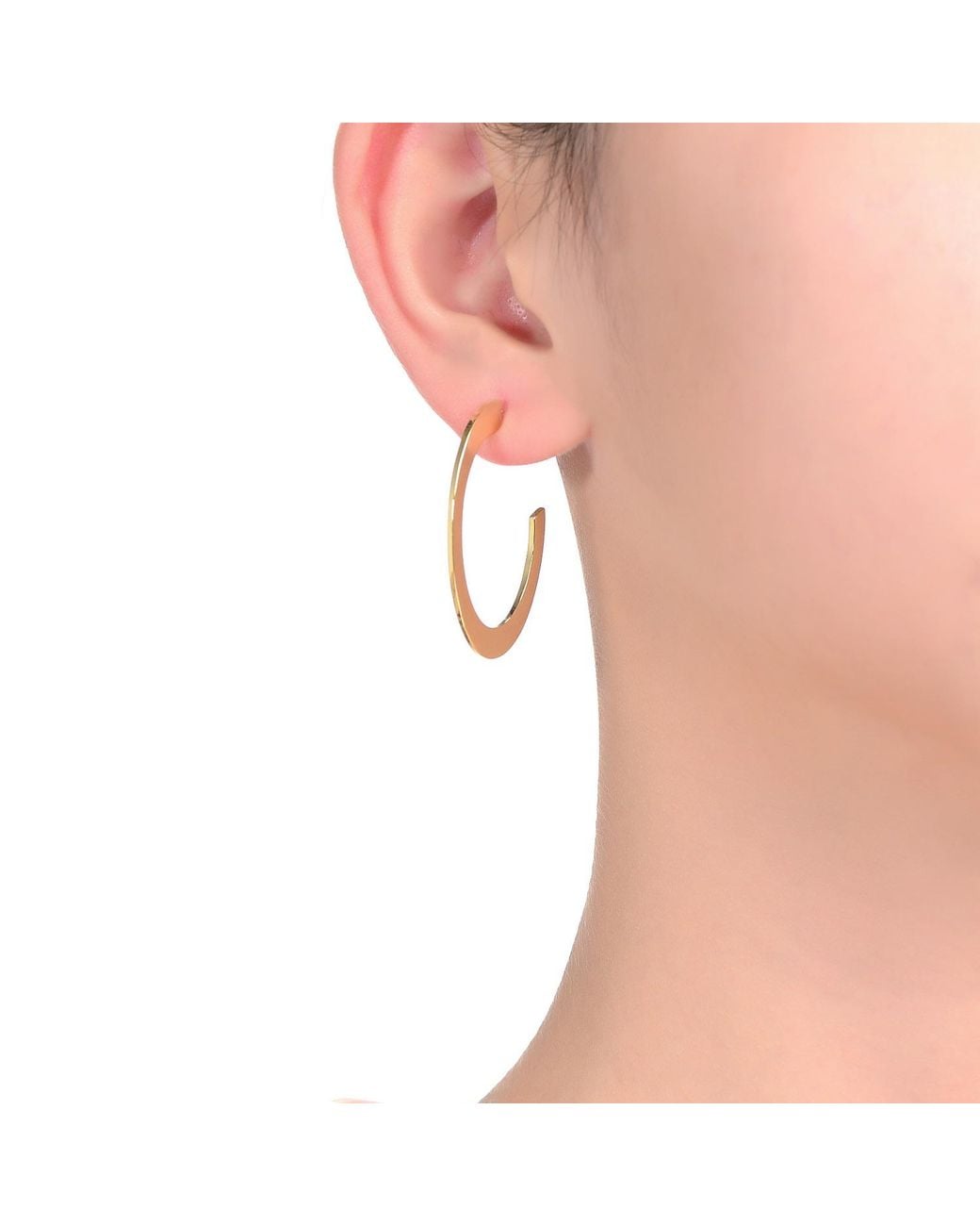 Genevive Jewelry Metallic Rachel Glauber Plated Large Open Hoop Earrings