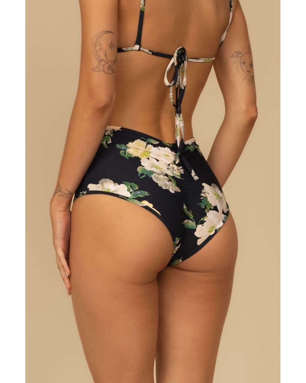 Montce Black Liz Floral Polly Bikini Bottom
