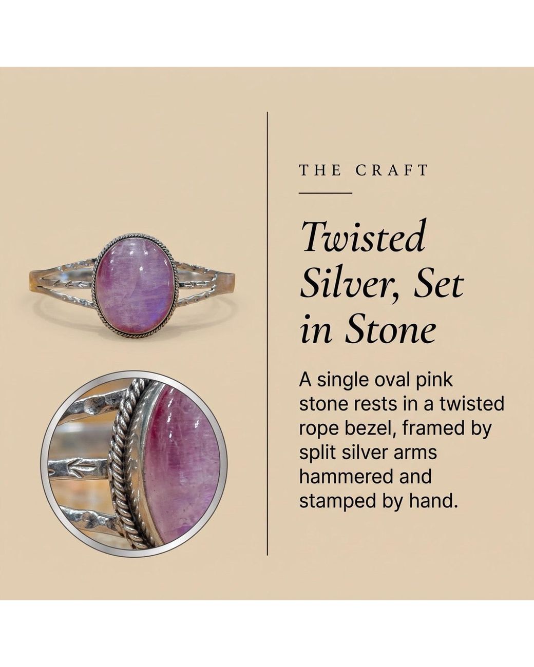Saéa Purple Rare Moonstone Cuff Bracelet