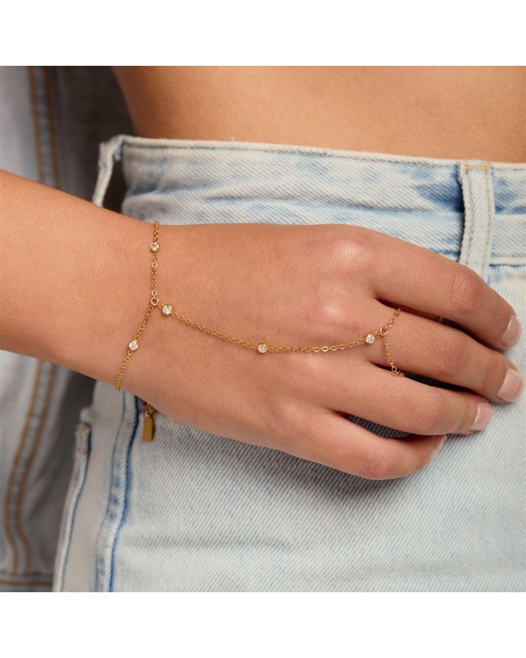 SET & STONES Metallic Serra Hand Chain