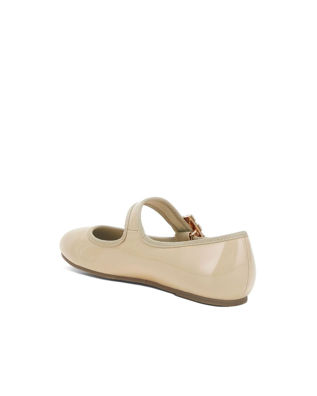 Rag & Co White Upstage Brooch Mary Jane Ballerinas