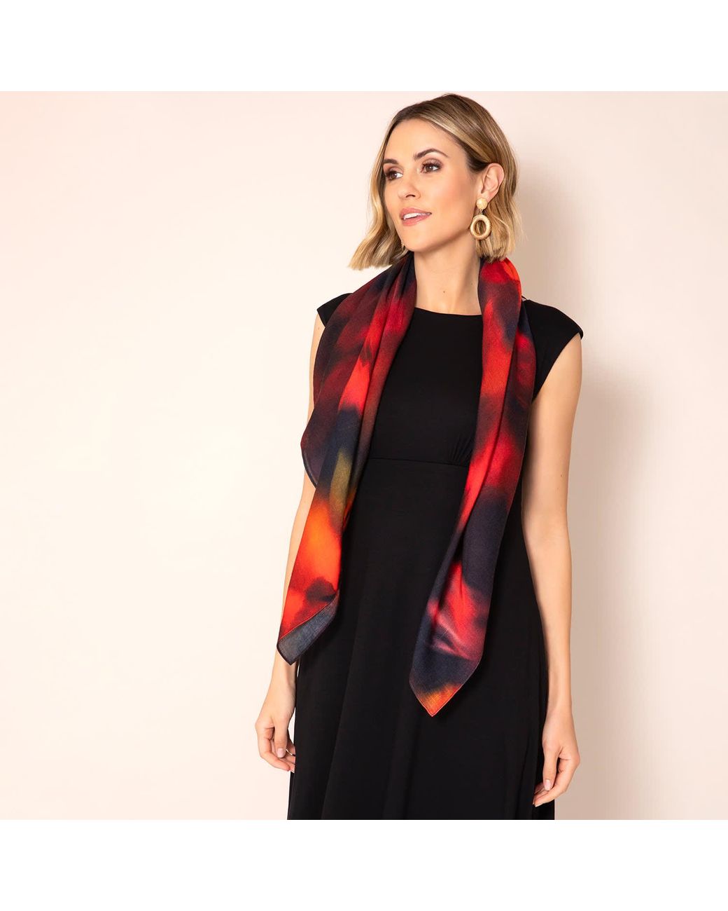 Alie Street London Purple Minerva Silk Wool Scarf Midnight Ember