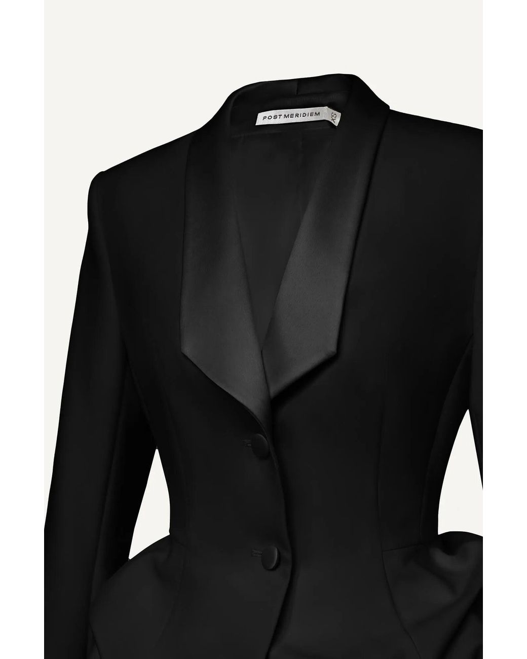 POST MERIDIEM Black Jacket With An Airy Peplum