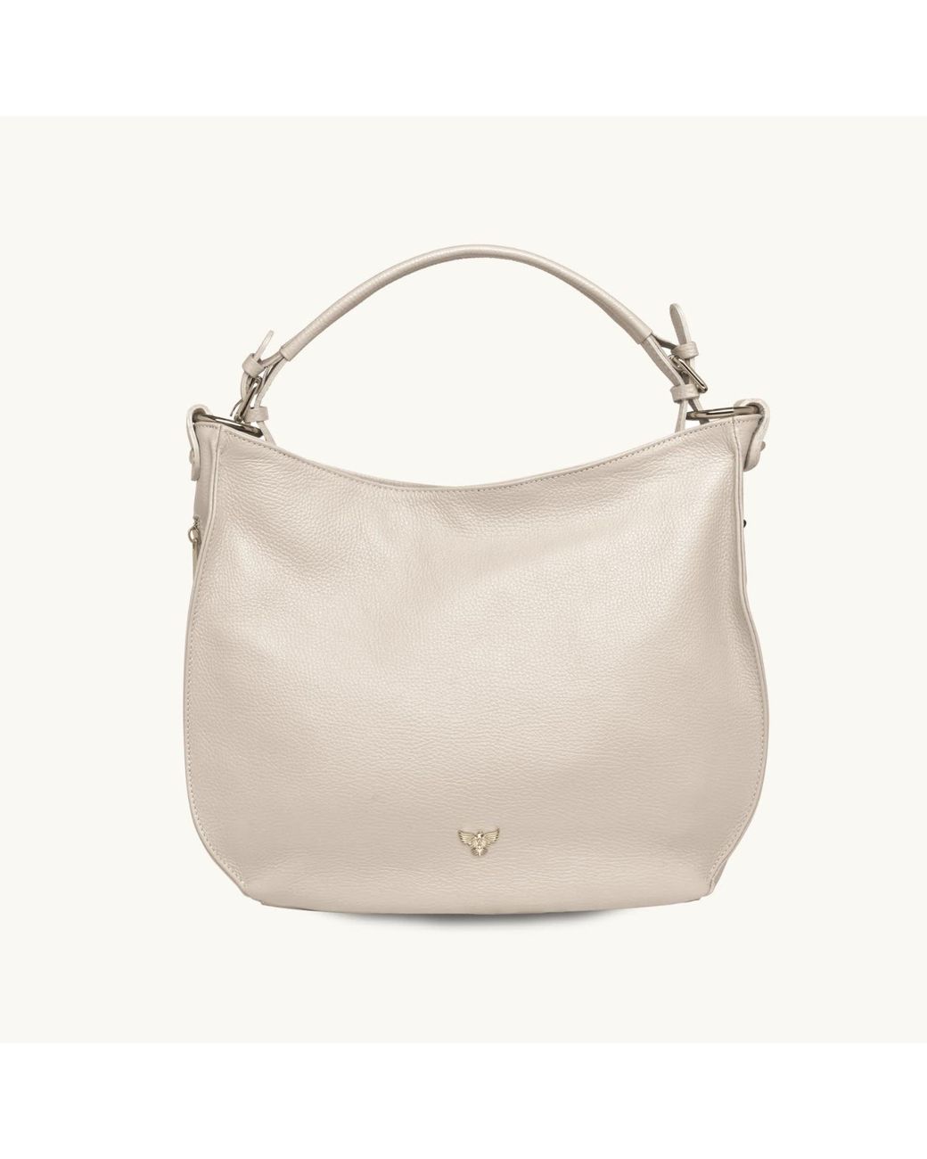Apatchy London White Neutrals The Harriet Stone Leather Bag