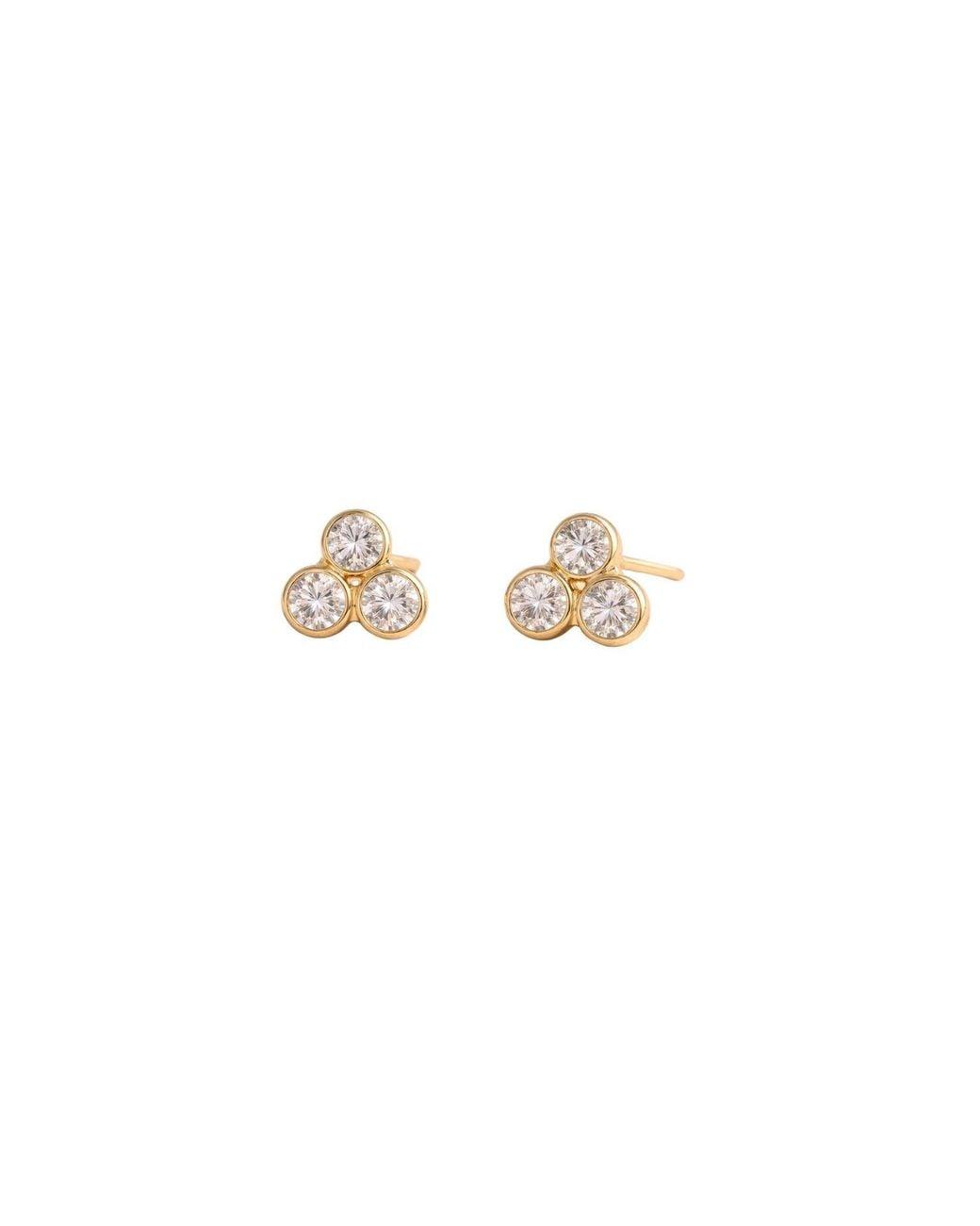 Lily Flo Jewellery Metallic Trio Diamond Studs