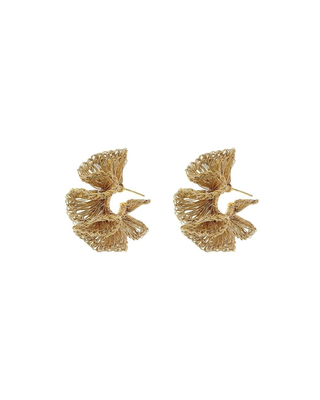 Lavish by Tricia Milaneze Metallic Neutrals All Vintage Rio Hoops Handmade Crochet Earrings