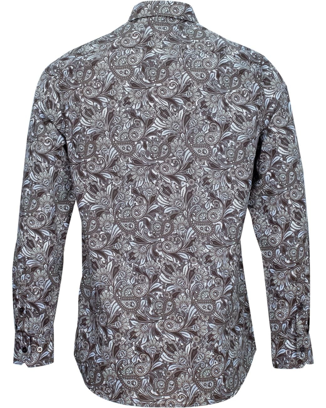 Lords of Harlech Gray Norman Skull Paisley Shirt for men