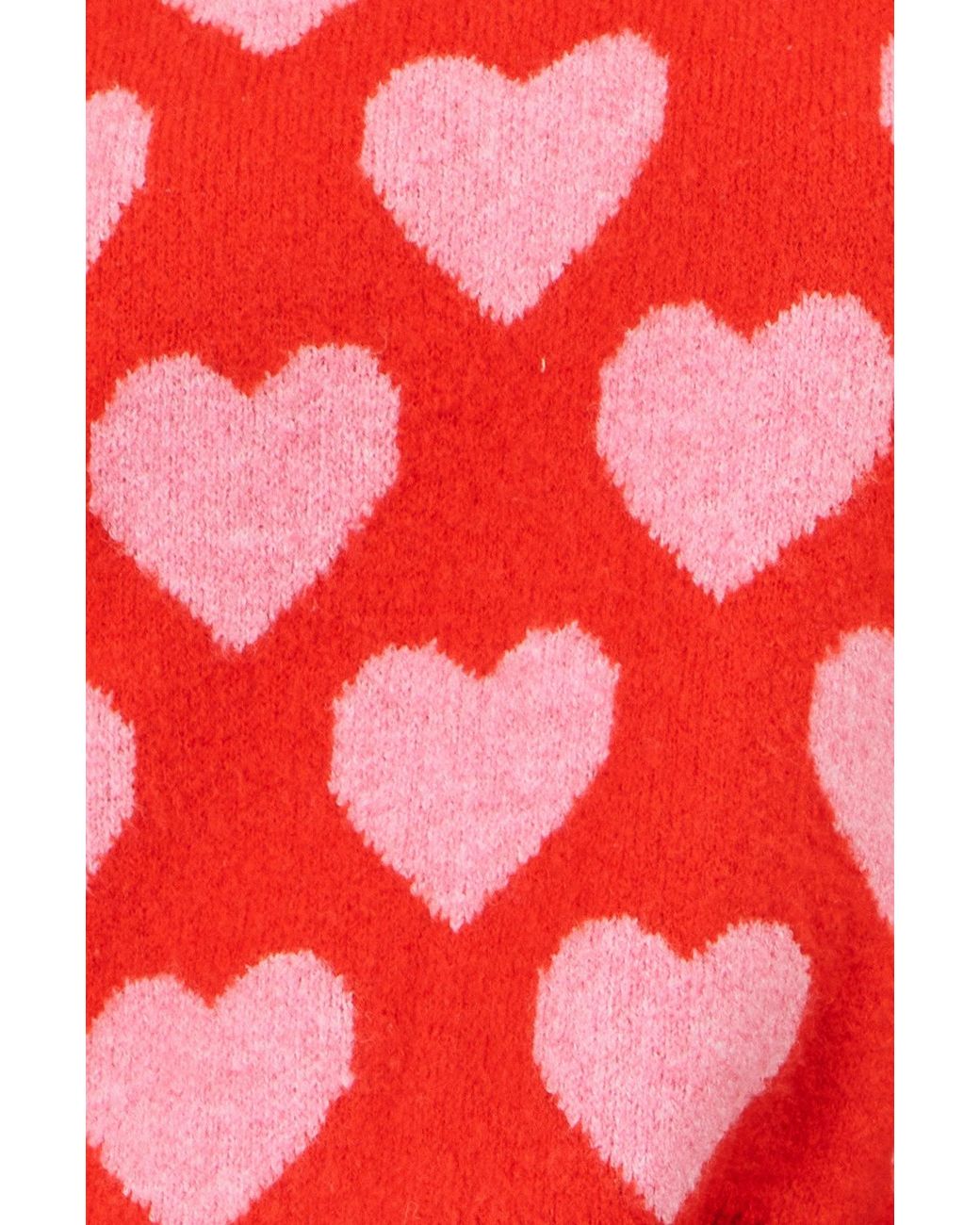 Yumi' Red Heart Intarsia Relaxed Jumper