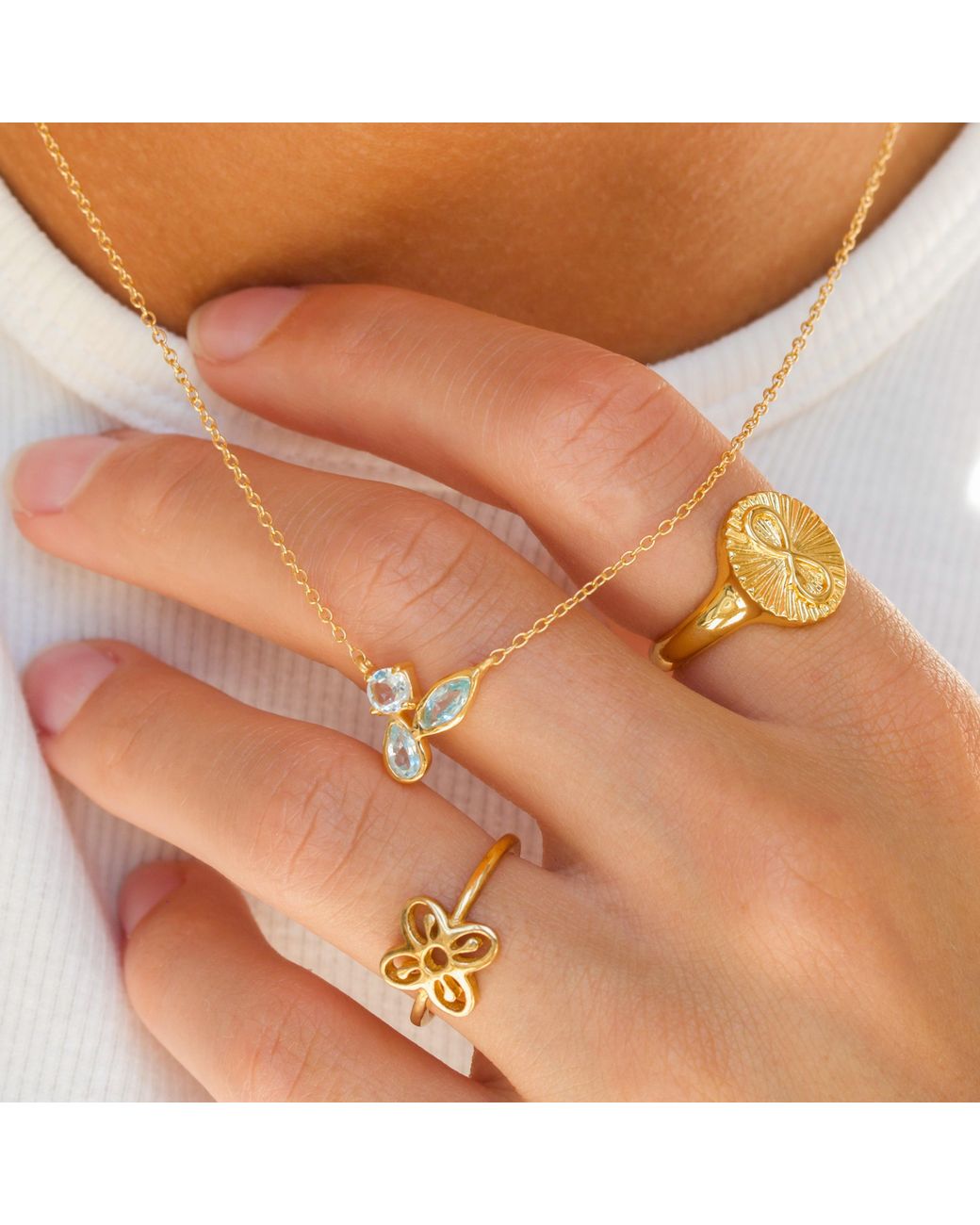 With Love Darling Metallic Water Drop Splash Necklace