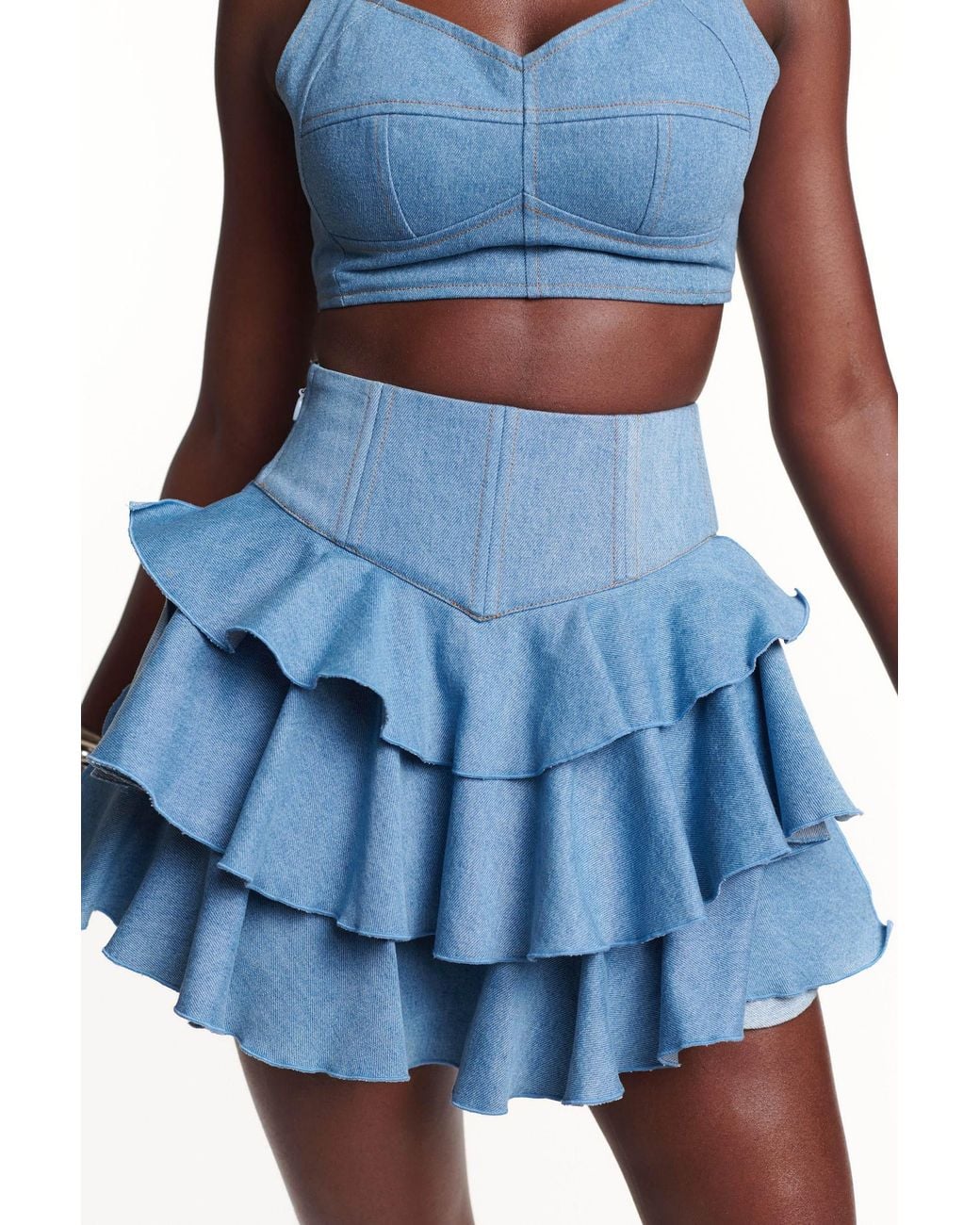Ofuure Blue Light Denim Dilara Mini Skort