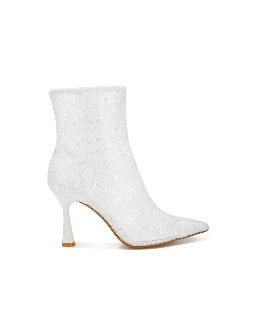 Rag & Co Samia Sequin Lace Boots in White | Lyst