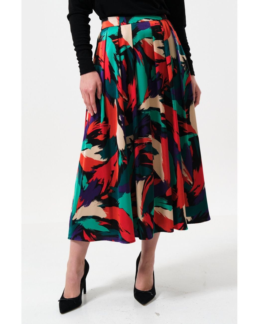 Louche White Lizea Hofmann Print Midi Skirt
