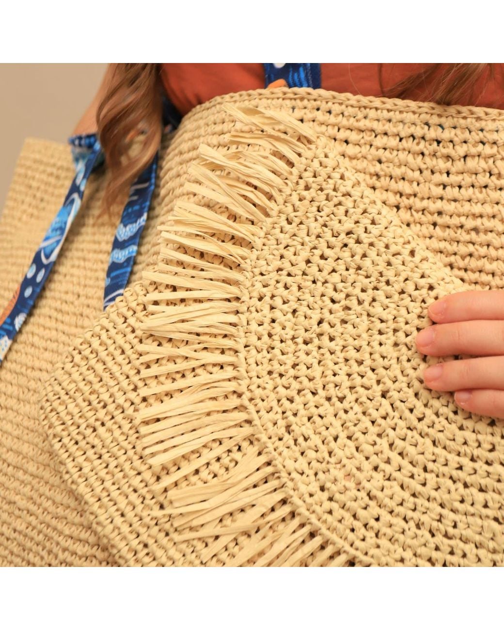 Springmoonatelier Natural Neutrals Cream Raffia Handcrafted Clutch Bag