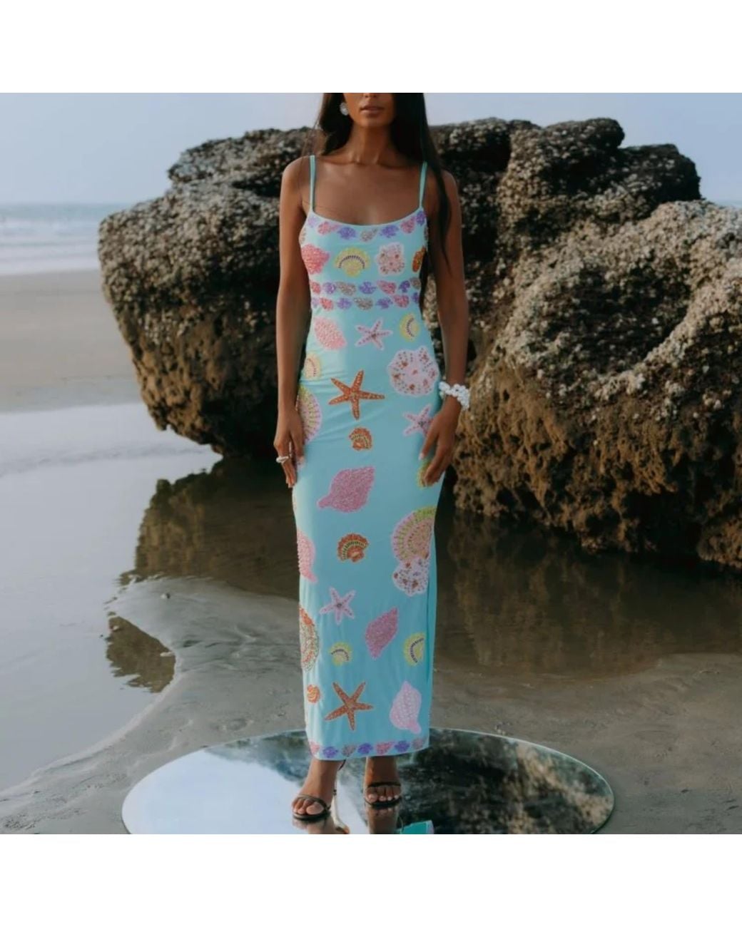 Oceanus Blue New York Strapped Dress