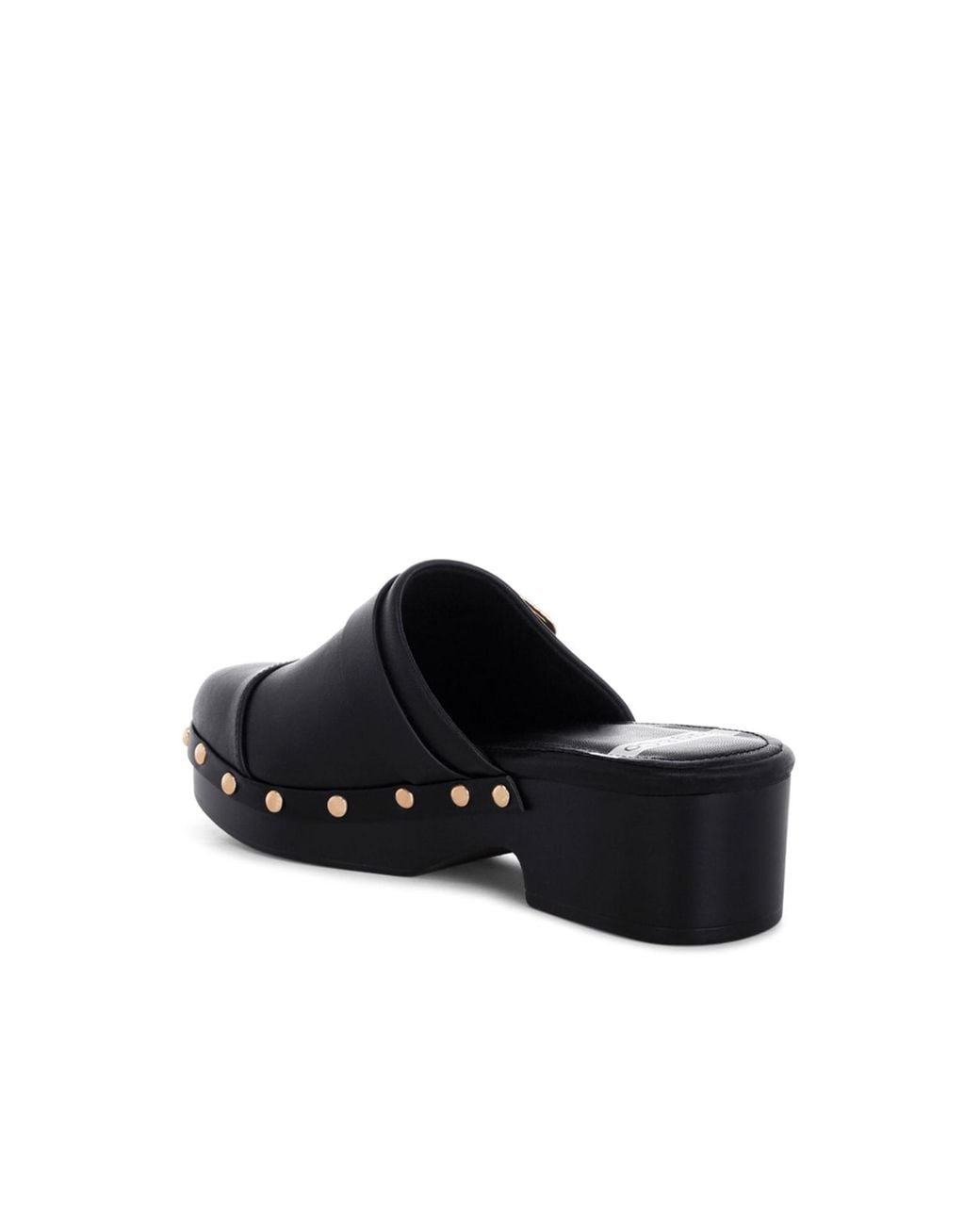 Rag & Co Black Pinto Studded Genuine Leather Clogs