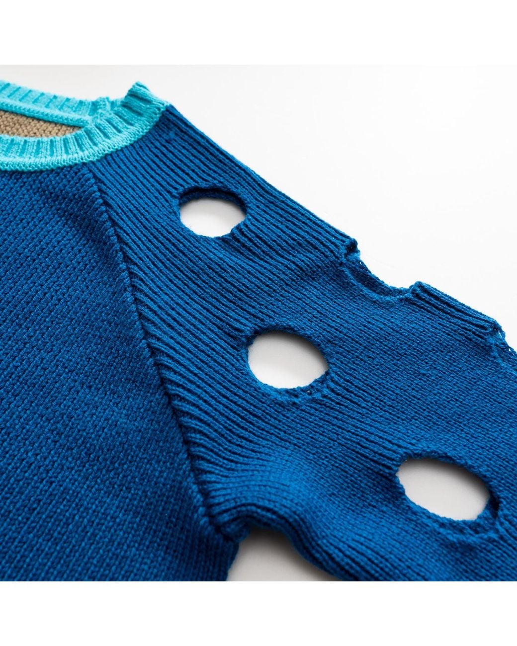 Fully Fashioning Blue Brooke Sweater