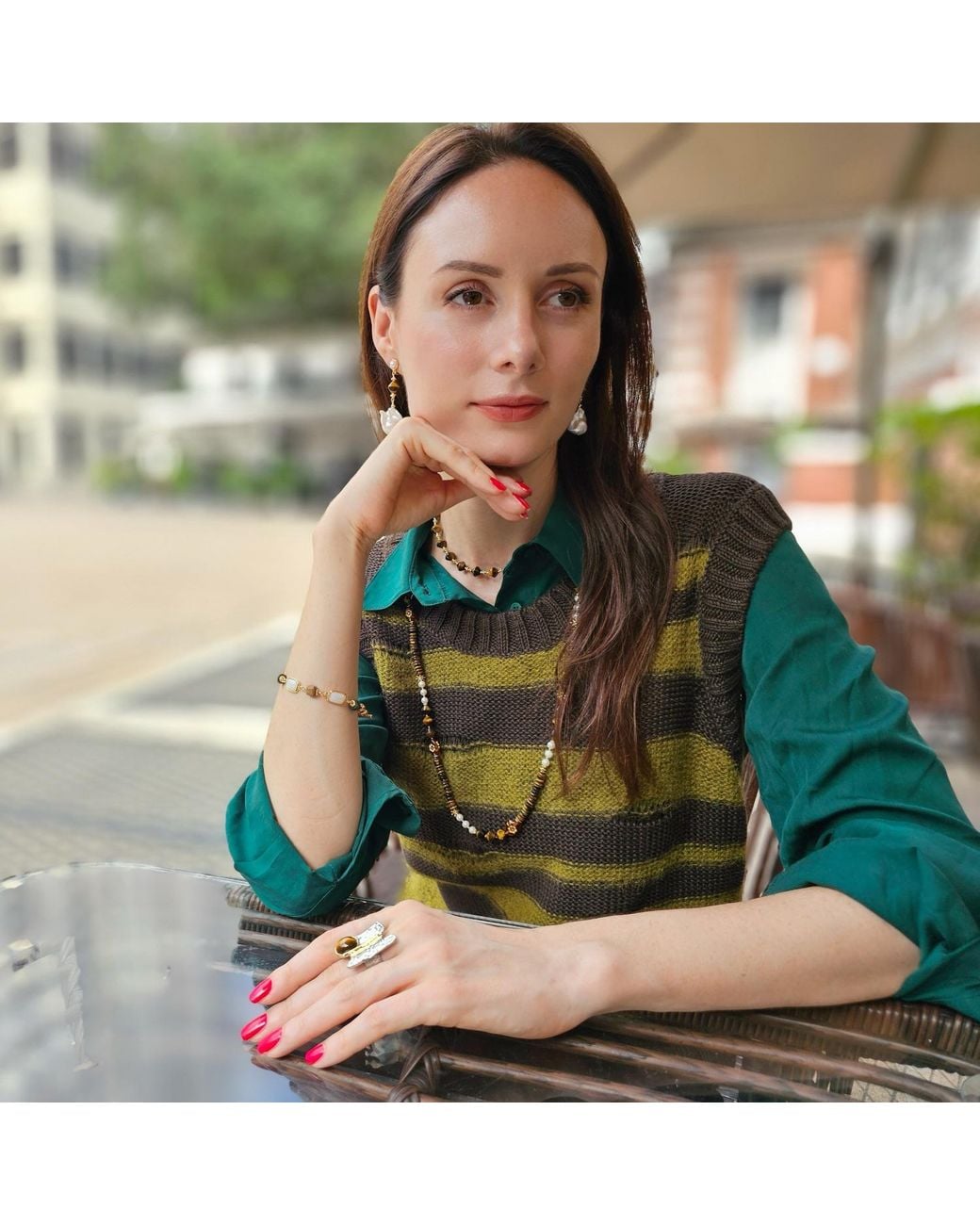 Farra Brown Tiger Eye Stone Statement Ring