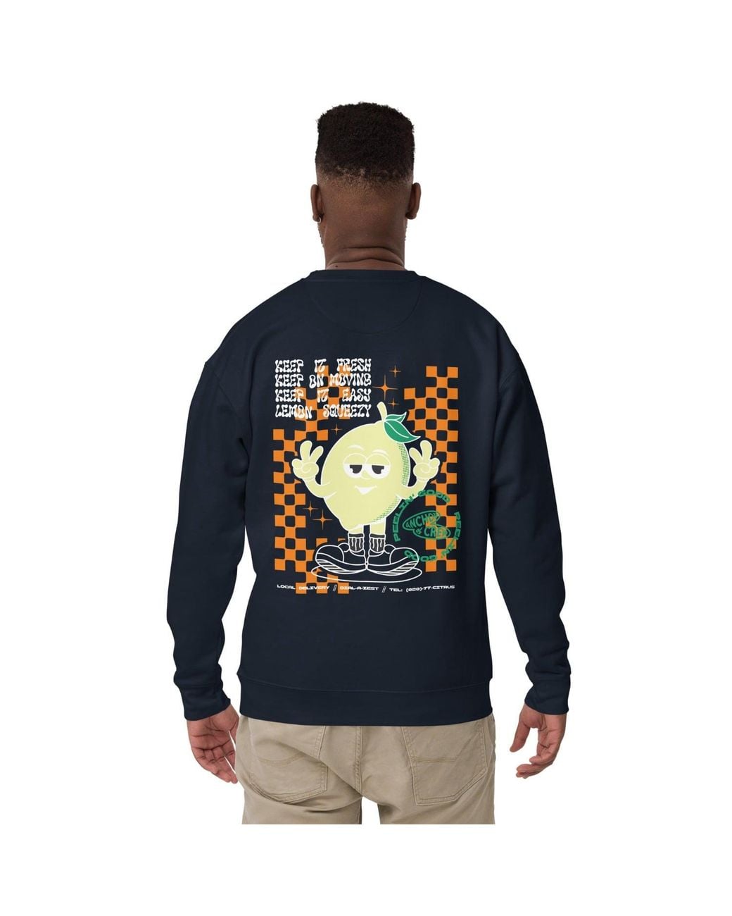 Anchor and Crew Blue Lemon Fresh Dial-A-Local Organic Cotton Sweatshirt for men