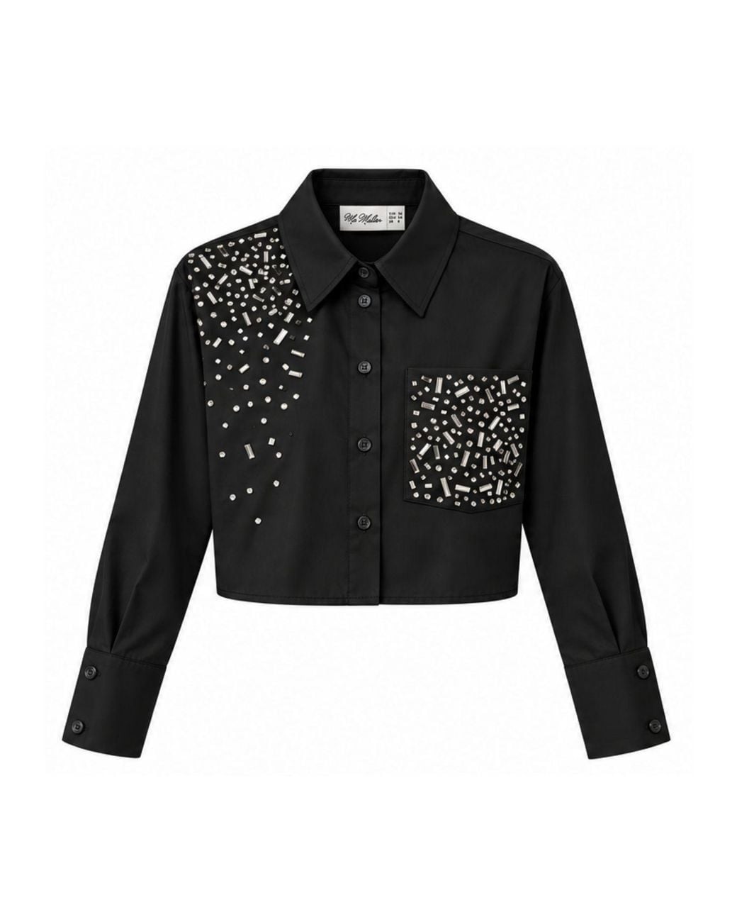 Ma Mulier Black Crystal Crop Shirt