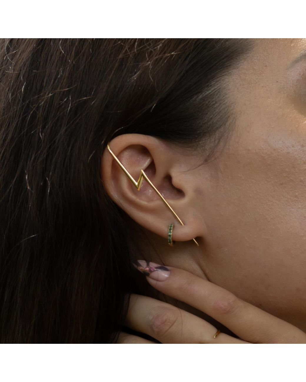 Scream Pretty Metallic Lightning Bolt Ear Crawler